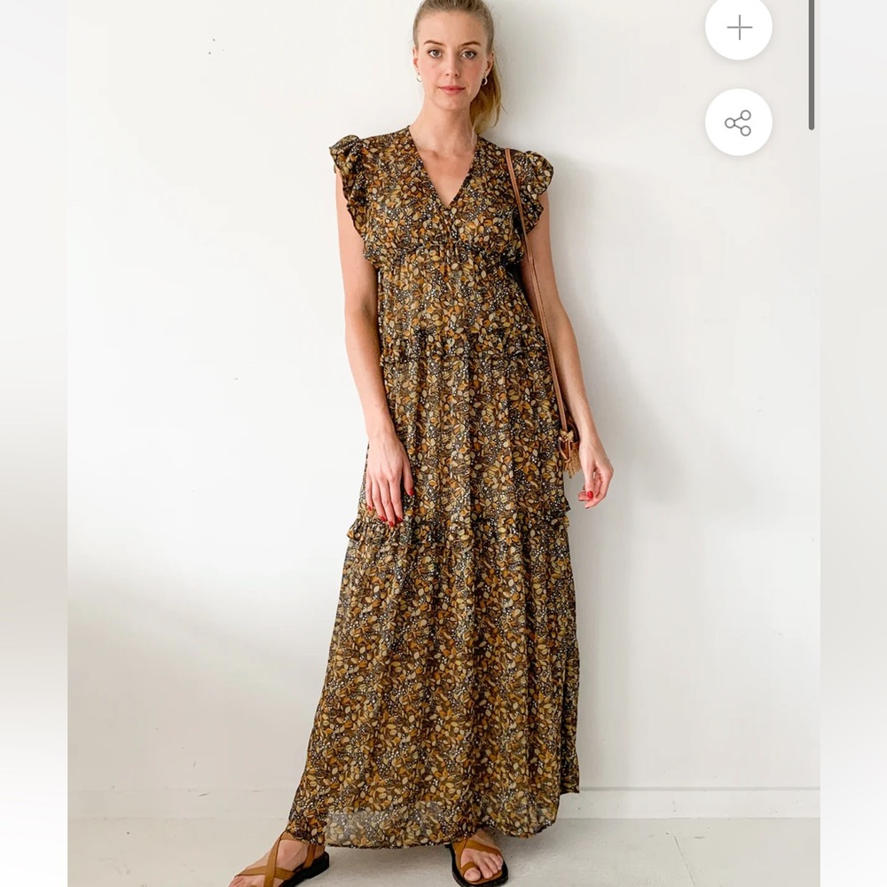 BA&SH Samanta Ruffled Georgette Maxi Dress - Worn Once!